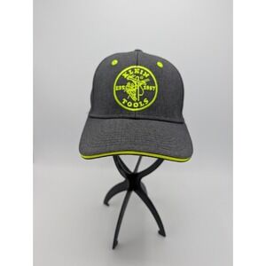 Klein Tools Hat Adjustable StrapBack Gray Neon Yellow Adjustable OSFM Logo